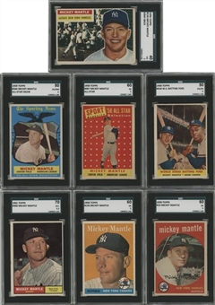 1956-1961 Topps Mickey Mantle SGC-Graded Collection (7 Different)